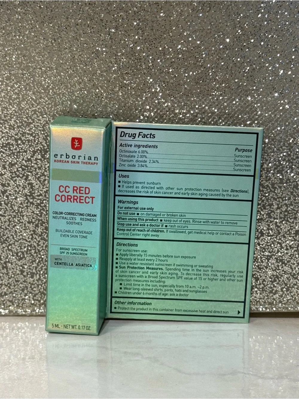 5 for $25 item 🌺 Mini Erborian CC Red Correct Color Correcting Cream